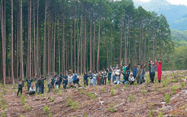 Afforestation practice at Utsunomiya University forest in Funyu